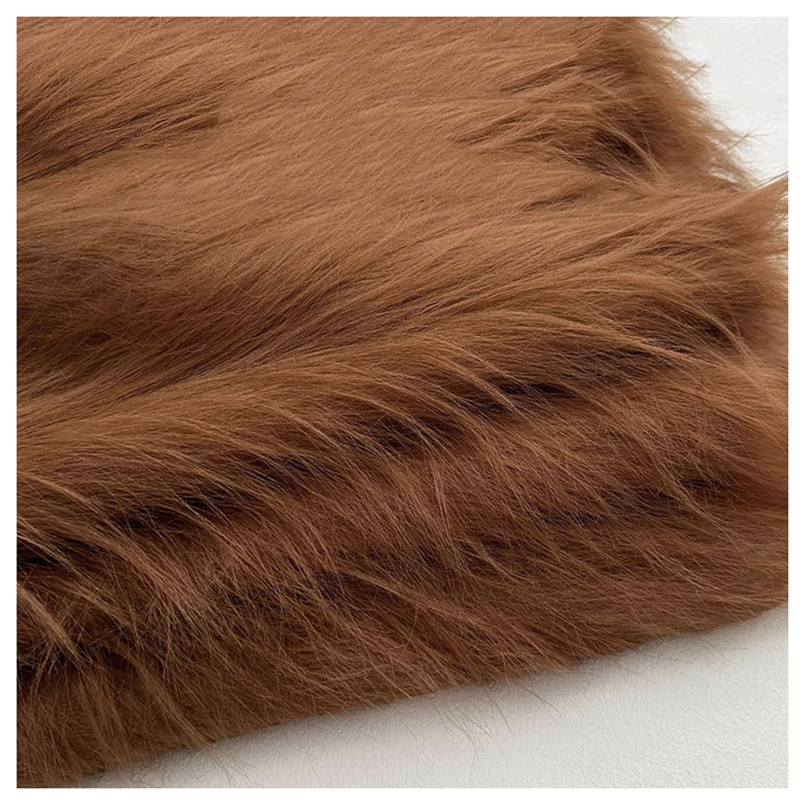 Shaggy Faux Fur Fabric 68 Colors Soft Plush12cm Long Pile Fake Fur Materials Craft Fabric, for Christmas Ornaments, Fursuit, Cosplay, Costume, Gnome Beards, Craft Supply, 50x180cm (Color : Brown 3) โ image 1