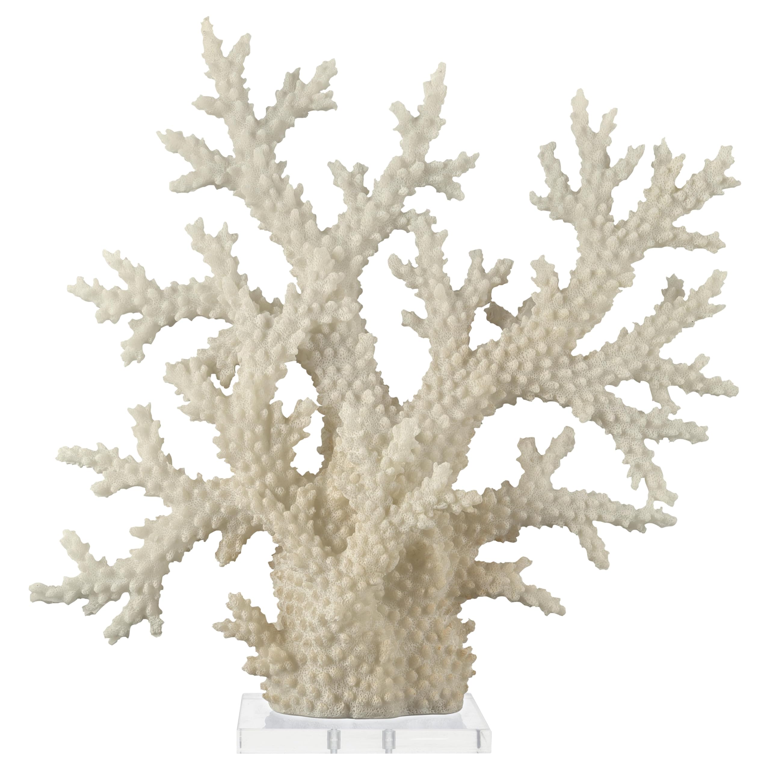 Sculpture corail crème Deco 79 avec socle acrylique de 53 cm pour décoration intérieure moderne