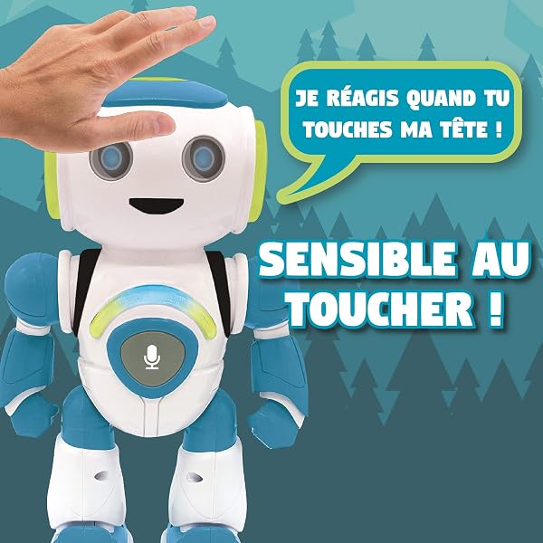 Lexibook - Powerman Jr. Robot Intelligent Qui lit dans Les pensées - Jouet pour garçons et Filles - Powerman Junior Danse Joue de la Musique Quiz Animaux karaoké programmable STEM Vert/Bleu - ROB20FR - 4