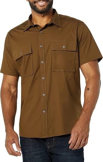 Amazon Essentials Mens Standard-Fit Short-Sleeve Two-Pocket Utility Shirt Previously Goodthreads