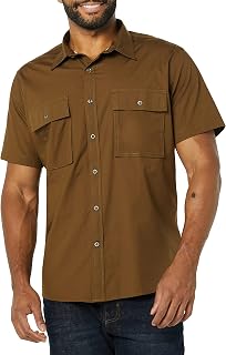 Amazon Essentials Men's Standard-Fit Short-Sleeve Two-Pocket Utility Shirt (Previously Goodthreads)