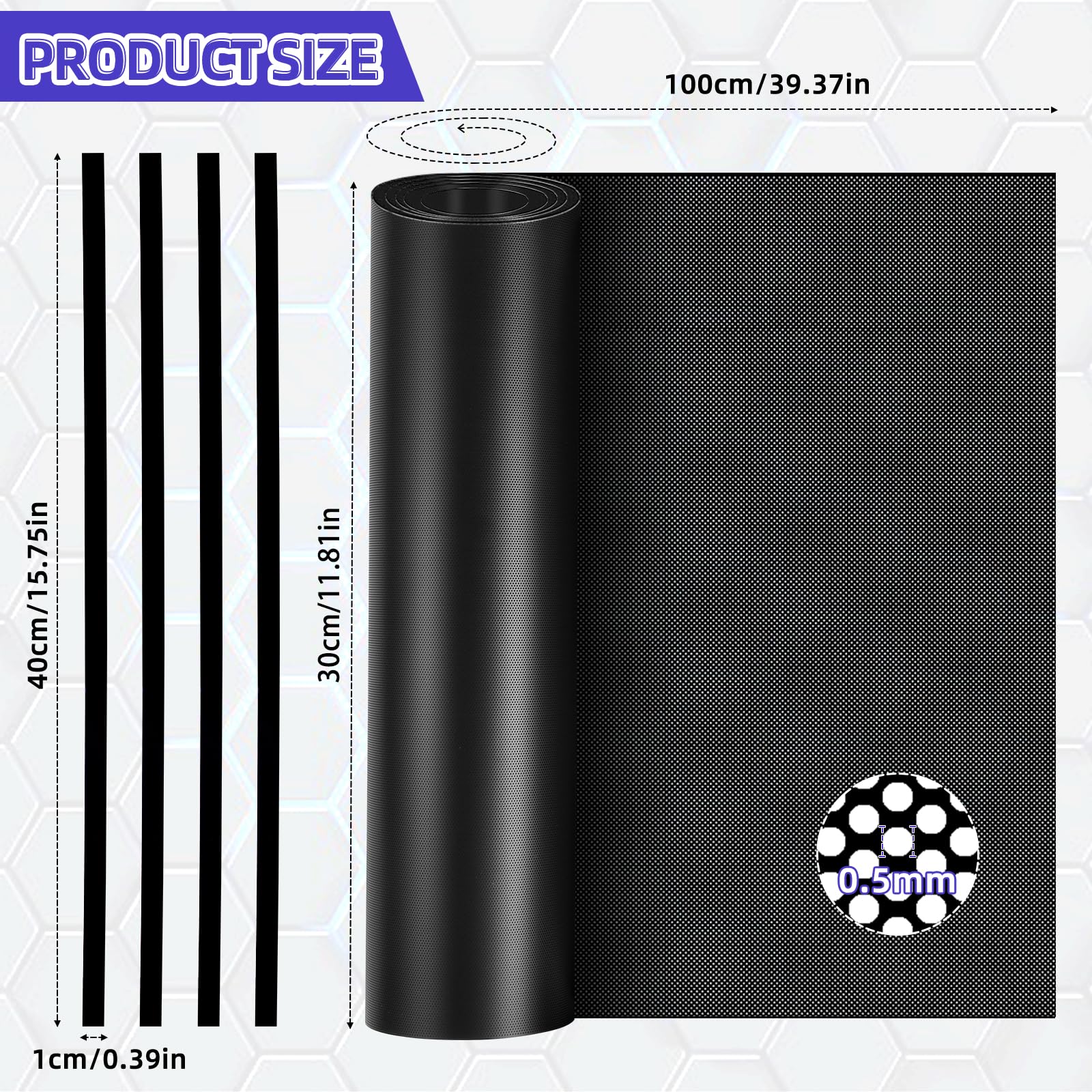 1 Stück 1000 x 300 mm DIY PC Gehäuse Staubfilter mit 4 Magnetstreifen, 0,5 mm hohes Luftstromloch PC Lüfter Mesh Filter Air Vent Covers PVC Computer Kühler Lüfter Staubfilter