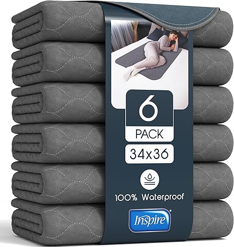 Miniatura 10 de Inspire Protectores | Protectores de Cama Reutilizables Grises para Incontinencia que Ocultan Manchas | Protector de Colchón Impermeable | para