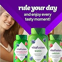 Vista 10 de vitafusion Vitaminas gomosas de biotina extra fuertes, sabor a bayas, 5,000 mcg de vitaminas de biotina, marca de vitaminas gomosas número 1