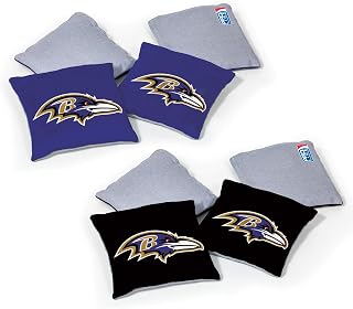 NFL Pro Football Dual Sided Bean Bags by Wild Sports, 8 Count, Premium Toss Bags for Cornhole Set - Great for Tailgates, Outdoors, Backyard