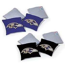 Wild Sports NFL Baltimore Ravens 8pk Dual Sided Bean Bags, Team Color