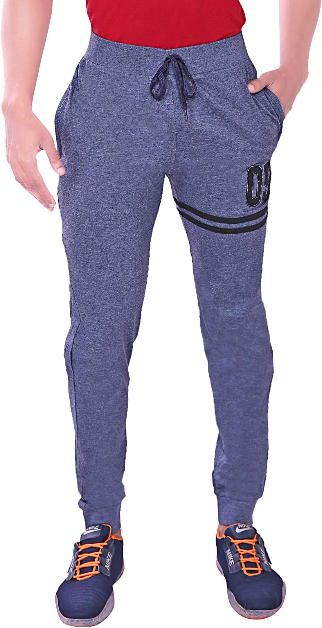 ADBUCKS Men's Cotton Slim Fit Track Pants/Joggers/Gym Pants/Yoga Pants with Zip Pockets (Plus Size M to 7XL Also Available)