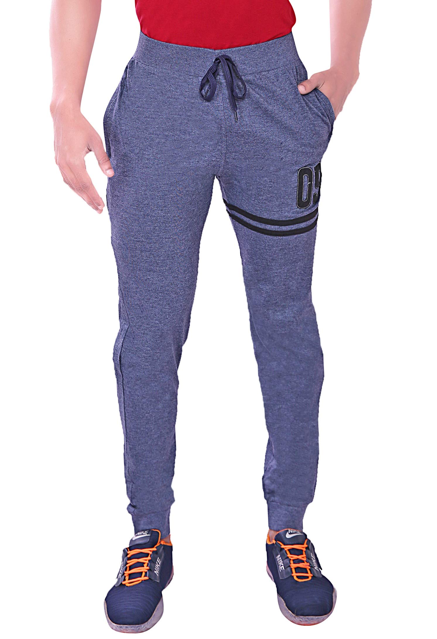 ADBUCKS Men's Cotton Slim Fit Track Pants/Joggers/Gym Pants/Yoga Pants with Zip Pockets (Plus Size M to 7XL Also Available)