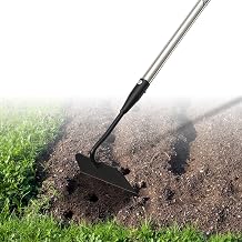 Draw Hoe Garden Tool, Heavy Duty Garden Hoes for Weeding Stainless Steel Long Handle, Easy Stand Up Scraping Weeder Tool for Garden, 80inch Adjustable Weed Hoe with 7-inch Wide Welded Blade