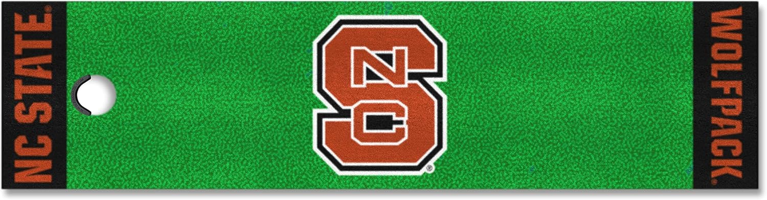 FANMATS 10323 NC State Wolfpack Putting Green Mat - 1.5ft. x 6ft. - "NCS" Primary Logo