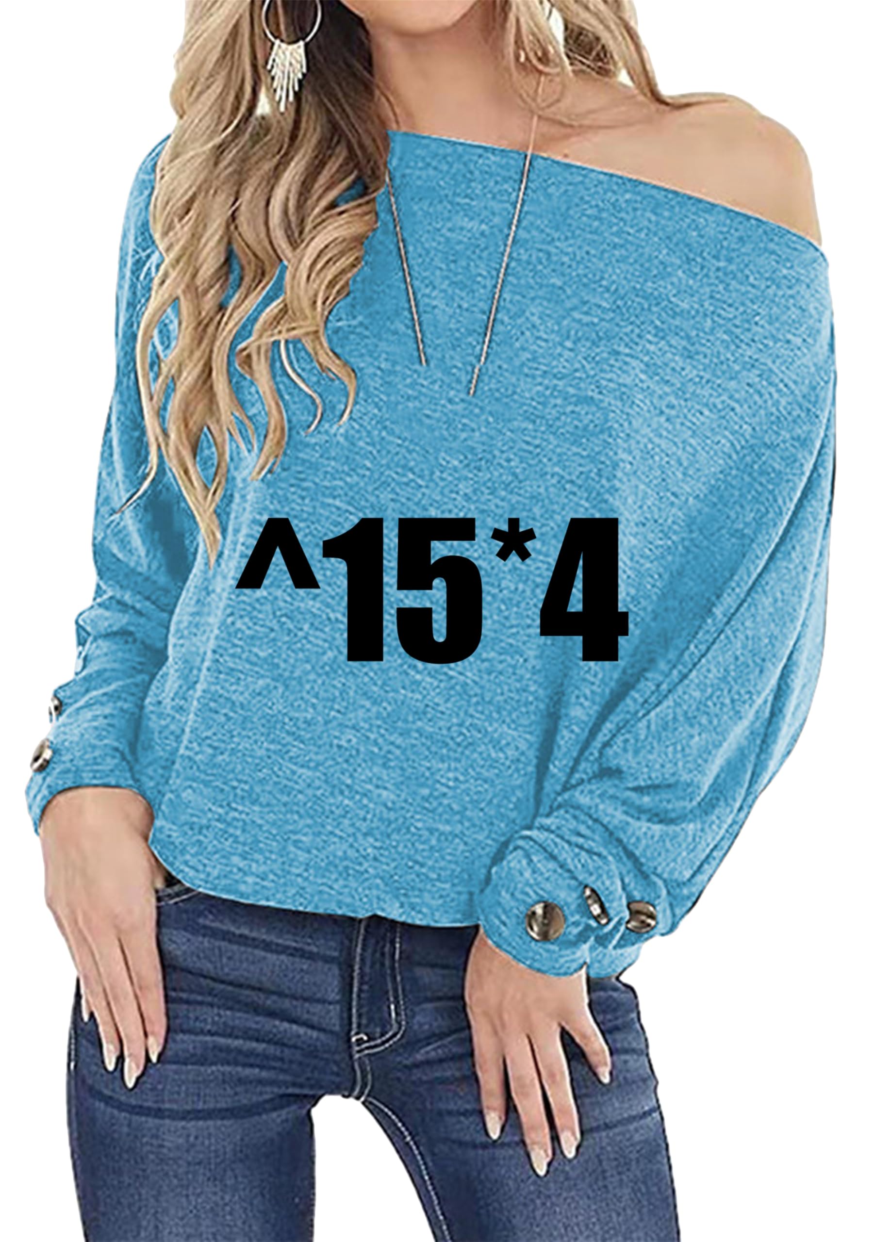 Top Moderno con Hombros Descubiertos Mangas Largas Y Elegantes Botones para Mujer