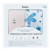 Vista 35 de TotAha Paquete de 2 sábanas de cuna de animales de la selva para niñas y niños, sábana bajera para cuna neutra para colchón estándar de cuna