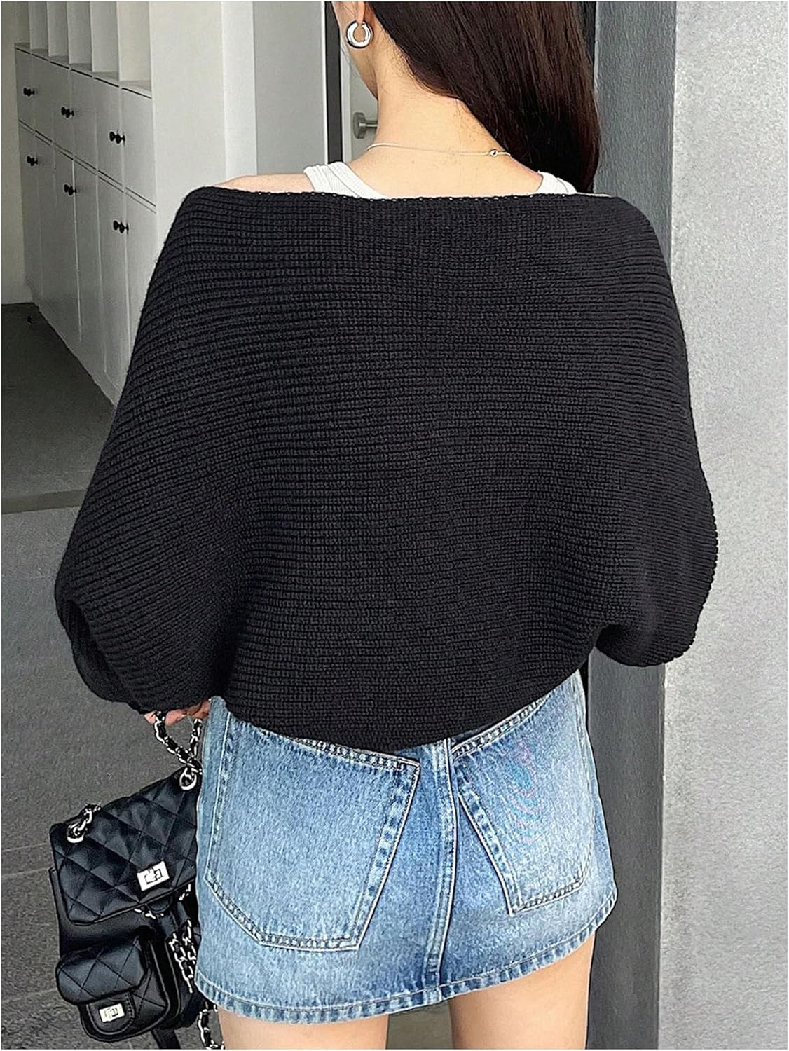 SweatyRocks Women's Open Front Cropped Cardigan Long Sleeve Bolero Shrug Sweater - Image 2