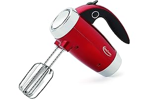 Betty Crocker: Hand Mixer with Stand and Bowl, 7-Speed Chrome Beater and...