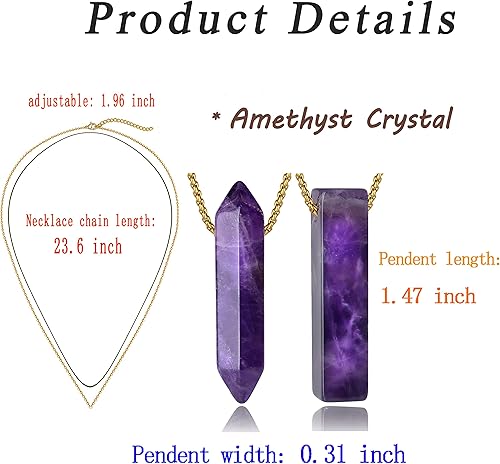 Miniatura 6 de MAIBAOTA Collar de cristal para mujer, collar con colgante de piedra natural, collar de joyería de piedras preciosas de cristal natural, regalo