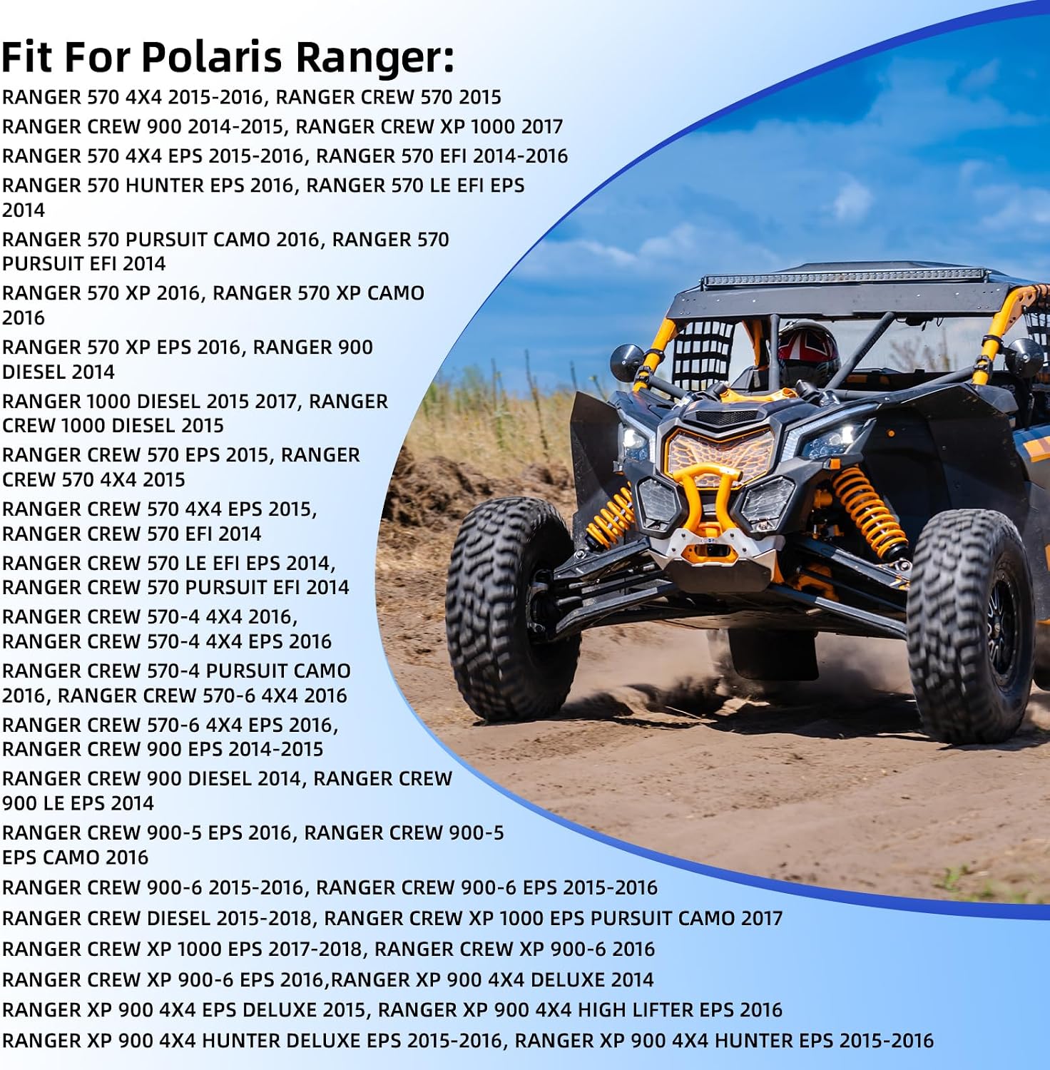 7081706 Air Filter Compatible with Polaris ATV RZR 570, Ranger 570 900 XP, Ranger Crew 570 900 1000 XP 4x4 2012-2018 (2 PCS)