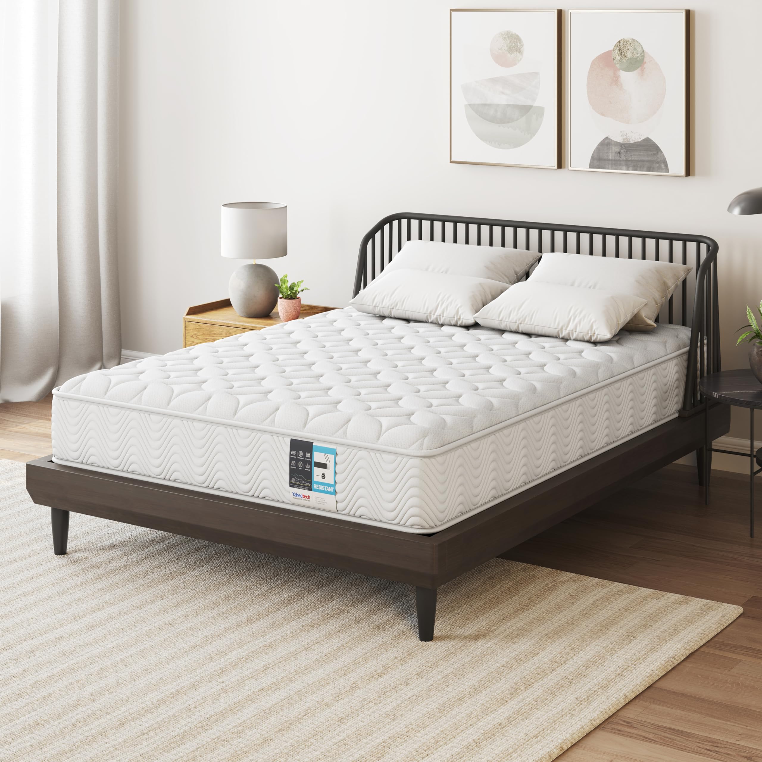 Yaheetech Materac ze sprężynami kieszeniowymi 140 x 200 cm, grubość 23 cm, 7-strefowe wsparcie, gruby materac do spania, o dużej gęstości, pianka z pamięcią kształtu, oddychająca, ergonomiczna