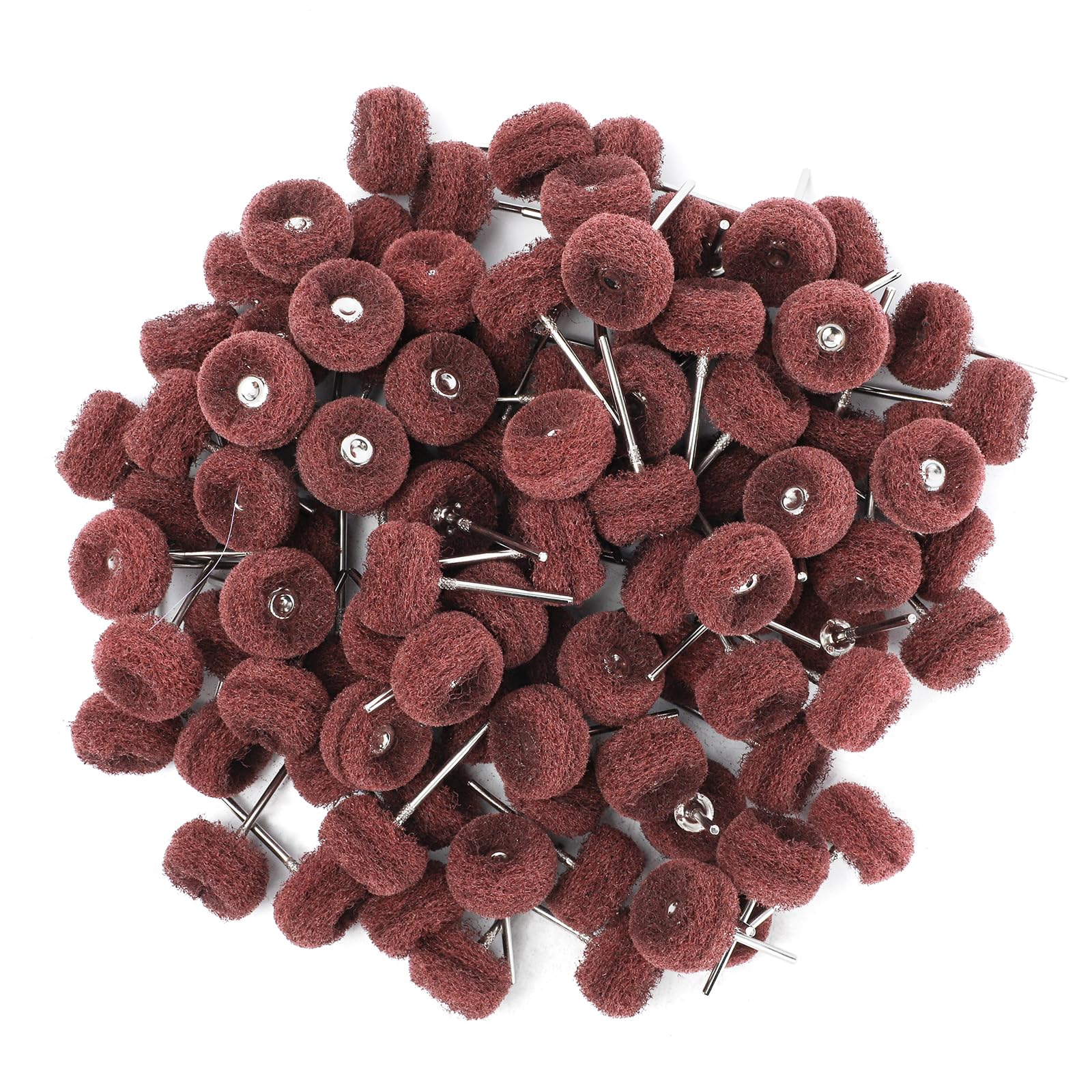 YIEPET Grit 320,100Pcs Upgrades Abrasive Buffing Wheels,Wheels Burr for Rotary Tools-1/8(3mm) Shank,Rust Removal