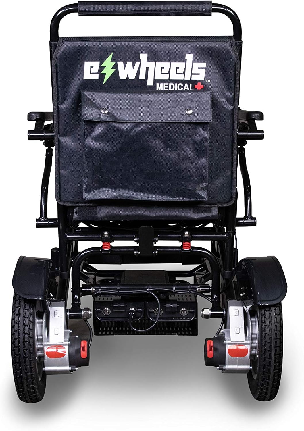 EWheels Folding Power Electric Wheelchair with Storage Bag EW-M45 Lightweight Long Range Up to 15.5 Mile Range Black
