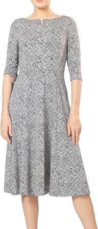 Marycrafts Womens Fit Flare Tea Midi Dress for Office Business Work