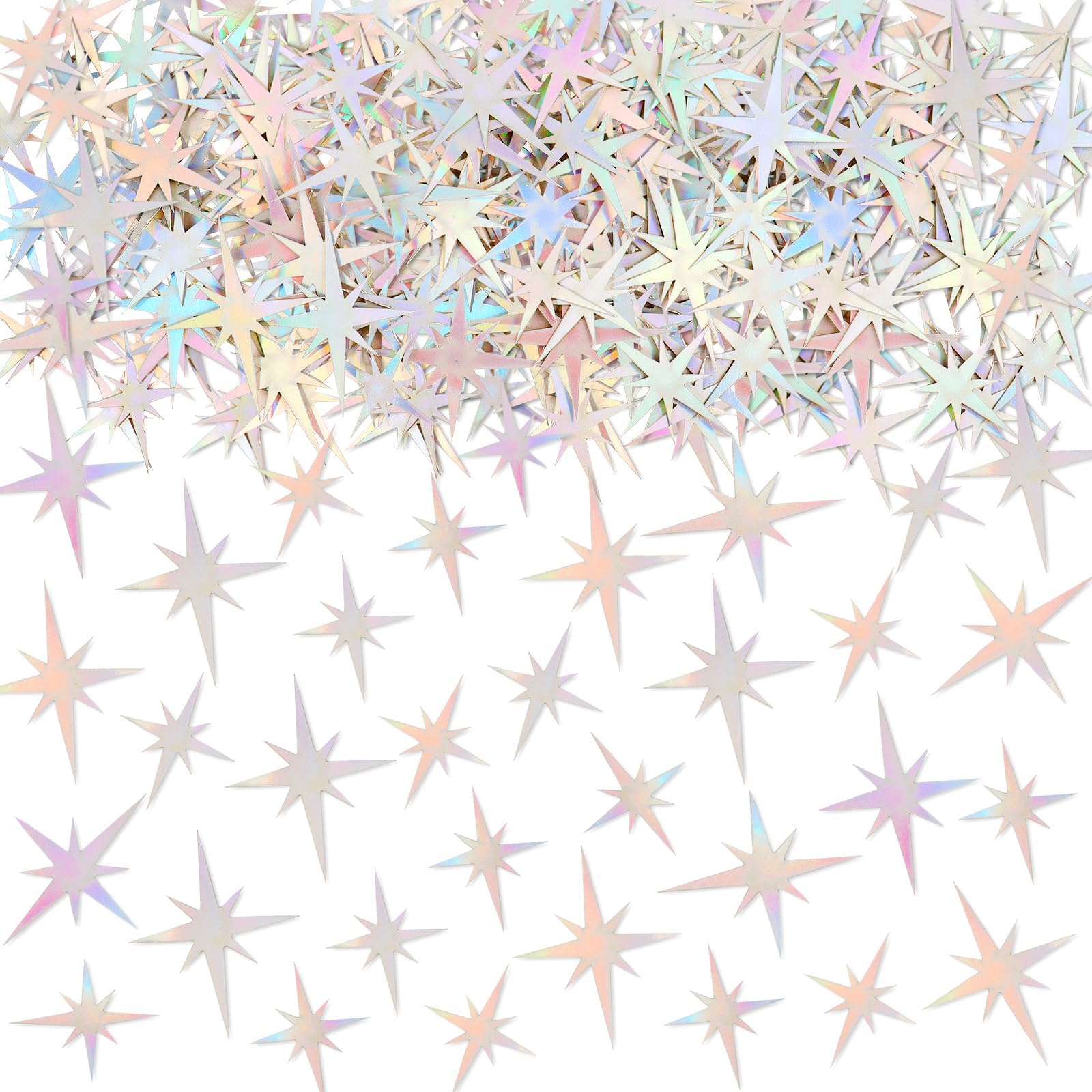 100PCS Star Confetti Sliver Star Foil Sequin Table Confetti for Wedding Birthday Halloween Party Wedding Valentine's Day Baby Shower Decorations Sliver