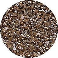 Vista 21 de 1500 piezas de cuentas de media perla de 4 mm, color AB negro, cuentas de perlas planas para manualidades, cuentas de plástico redondas, cuentas