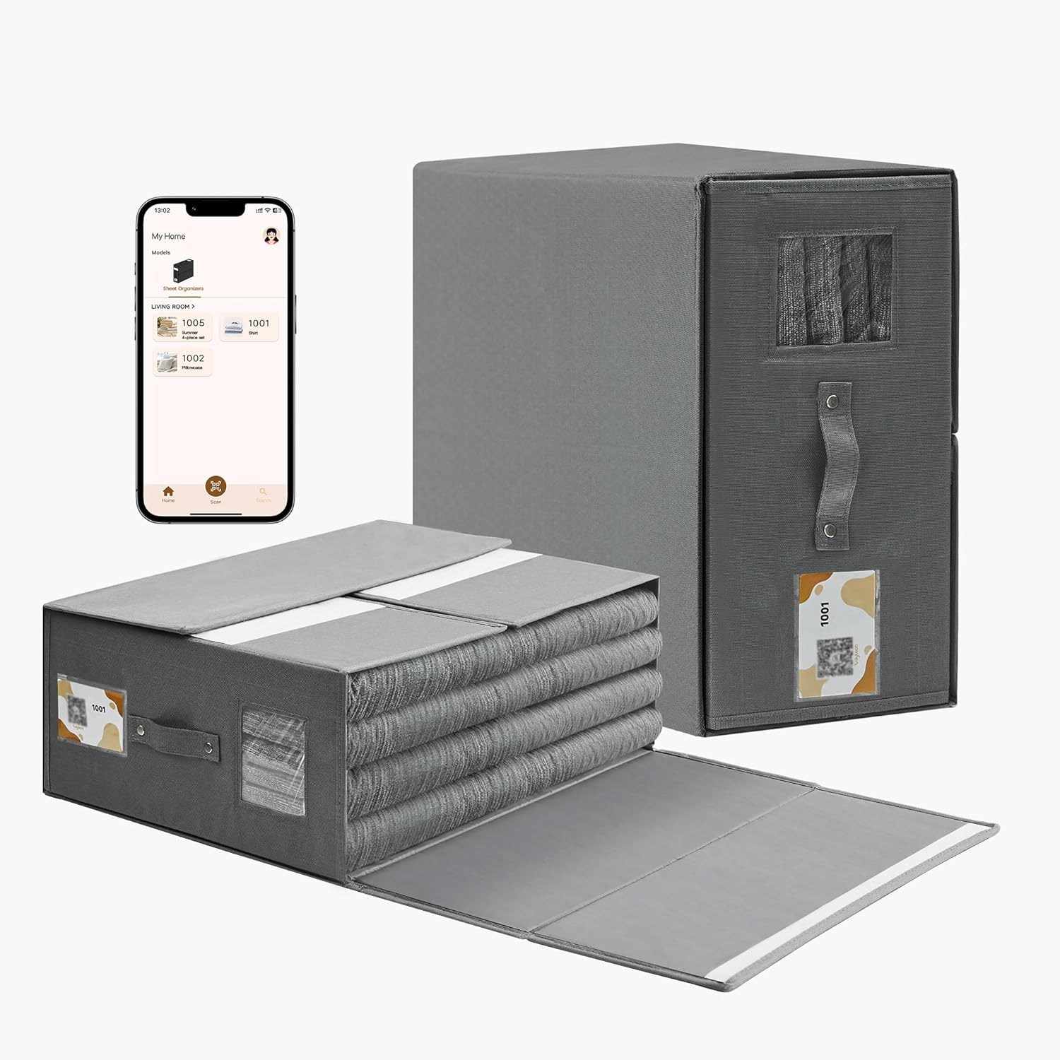 Closet Organization Large Sheet Storage for Queen King Size Bedding Smart Labels Window Linen Closet Organizers