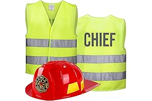 Fireman Costume Set for Kids with Firefighter Helmet and Firemen Chief Vest...
