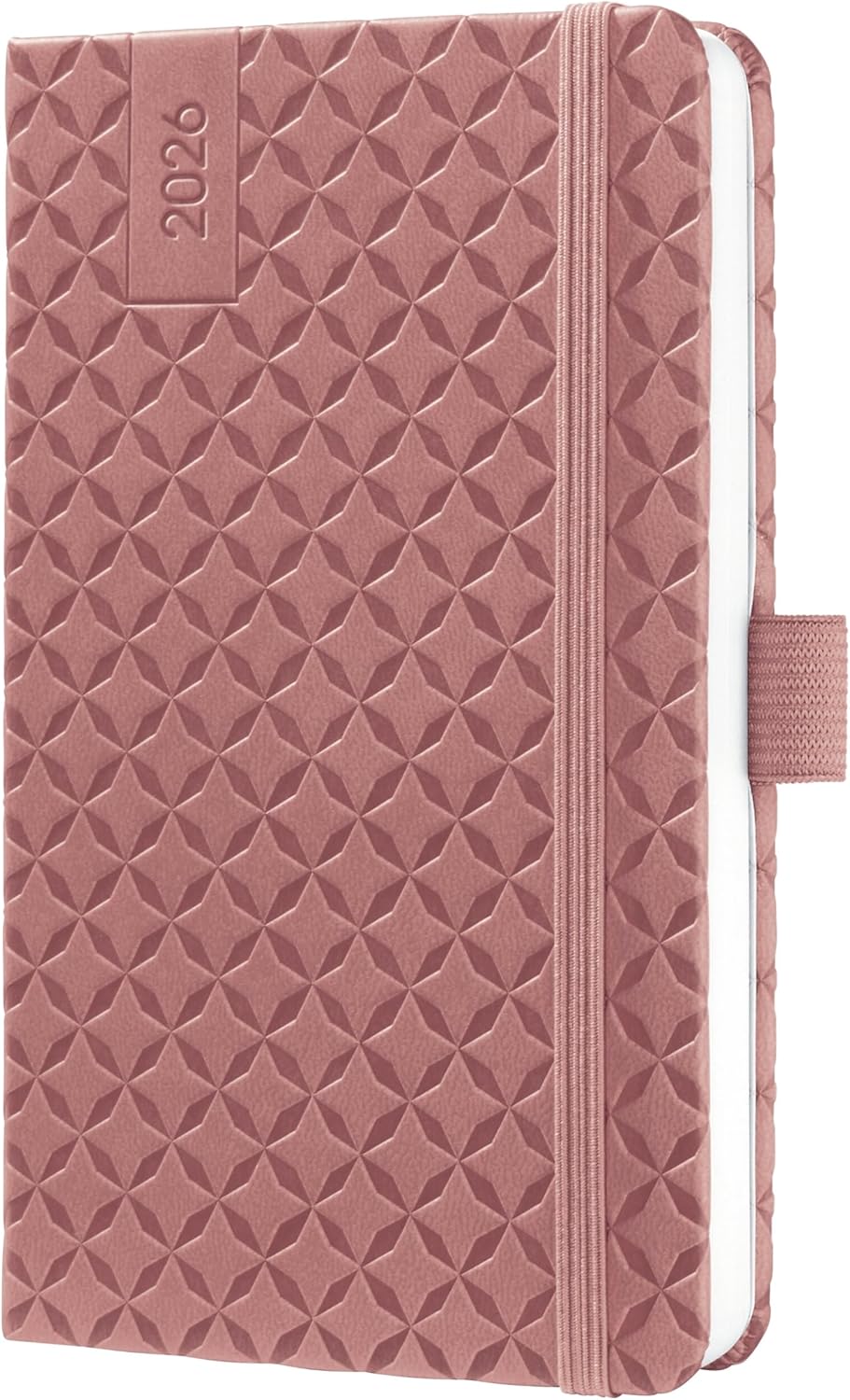 SIGEL J6128 Weekly Planner 2026 A6, Jolie, Dark Red, Hard Cover, Elastic Band, Pen Loop, Slip Pocket, 174 Pages, Vegan, Book Calendar, Diary