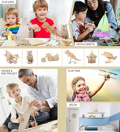 Miniatura 5 de Puzzled 3D Puzzle Velero Madera Artesanía Modelo Kit Divertido Único y Educativo DIY Juguetes de Madera Montaje Modelo Interminado Artesanía Hobby