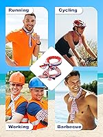 Vista 16 de Janmercy 10 unidades de teñido anudado para el cuello, bufandas refrescantes, bandanas de hielo de verano para hombres y mujeres, camping, correr