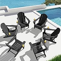 Vista 12 de SERWALL - Silla plegable Adirondack para patio, jardín, exterior, resistente a la intemperie, sillas para hoguera, color naranja