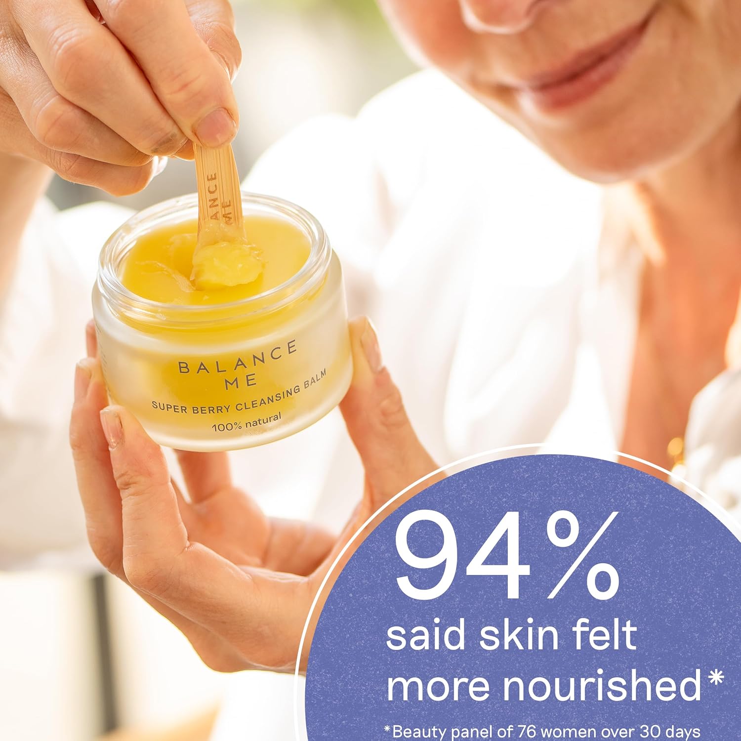 Balance Me Super Berry Face Cleansing Balm, Hydrating Makeup Remover Balm with Raspberry & Cloudberry Oils, Gentle Double Cleanse & Travel Size Facial Cleanser, 3-in-1 Natural Skincare