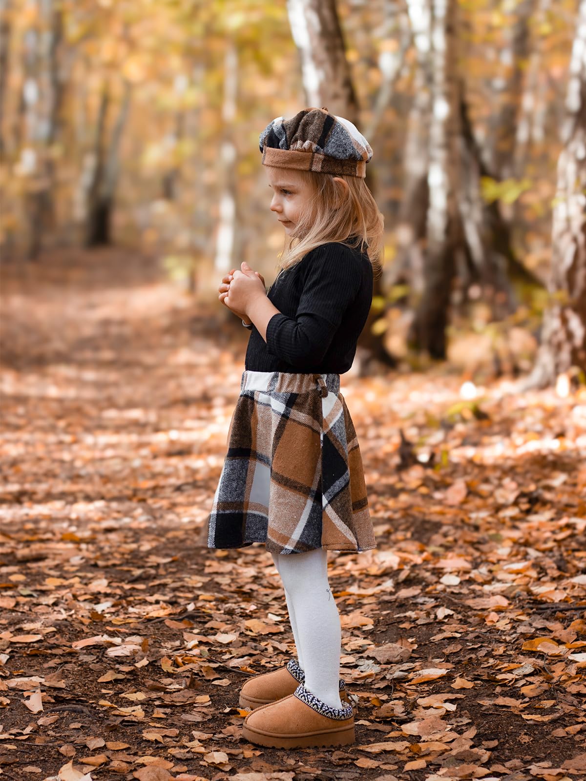 Miipat Kleinkind Mädchen Kleidung Set Mädchen Outfits Set Lange Ärmel Pullover Tops mit Mini Rock Sets Frühling Herbst Baby Bekleidungsets Mädchen Kleider