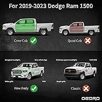 Vista 2 de OEDRO Estribos de 6.5 pulgadas compatibles con Dodge Ram 1500 2019-2025 New Body (no compatible con 2019-2024 1500 Classic), rieles de barras Nerf