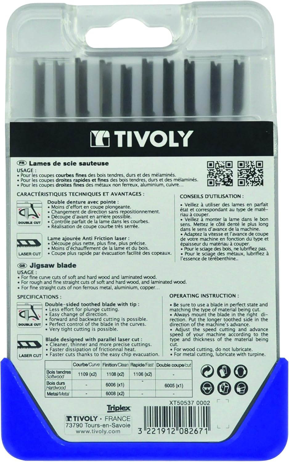 Tivoly xt505370002 Saw Blades, Gray, Set of 10 Pieces