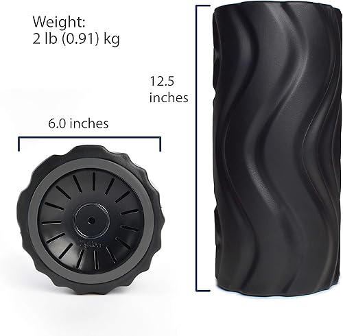 Miniatura 5 de Zyllion Rodillo de espuma vibratoria recargable con 4 velocidades, masajeador eléctrico inalámbrico de tejido profundo para aliviar el dolor