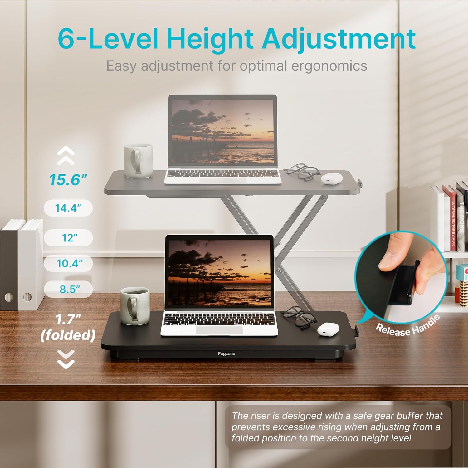 Keyboard and Mouse Riser, 24" x 12" Ergonomic Keyboard Riser, Height Adjustable keyboard stand for desktop, Standing Keyboard Tray, Black