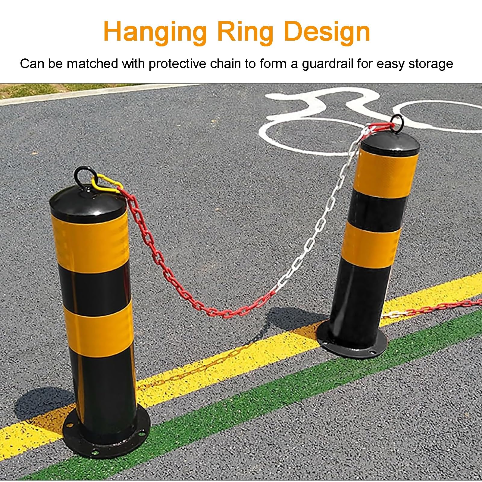 Barreras de Seguridad, Poste de Seguridad, Columna tráfico, Barrera for estacionamiento, Carretera, barandilla Alta Visibilidad, 19,7 Pulgadas Alto(2pcs)