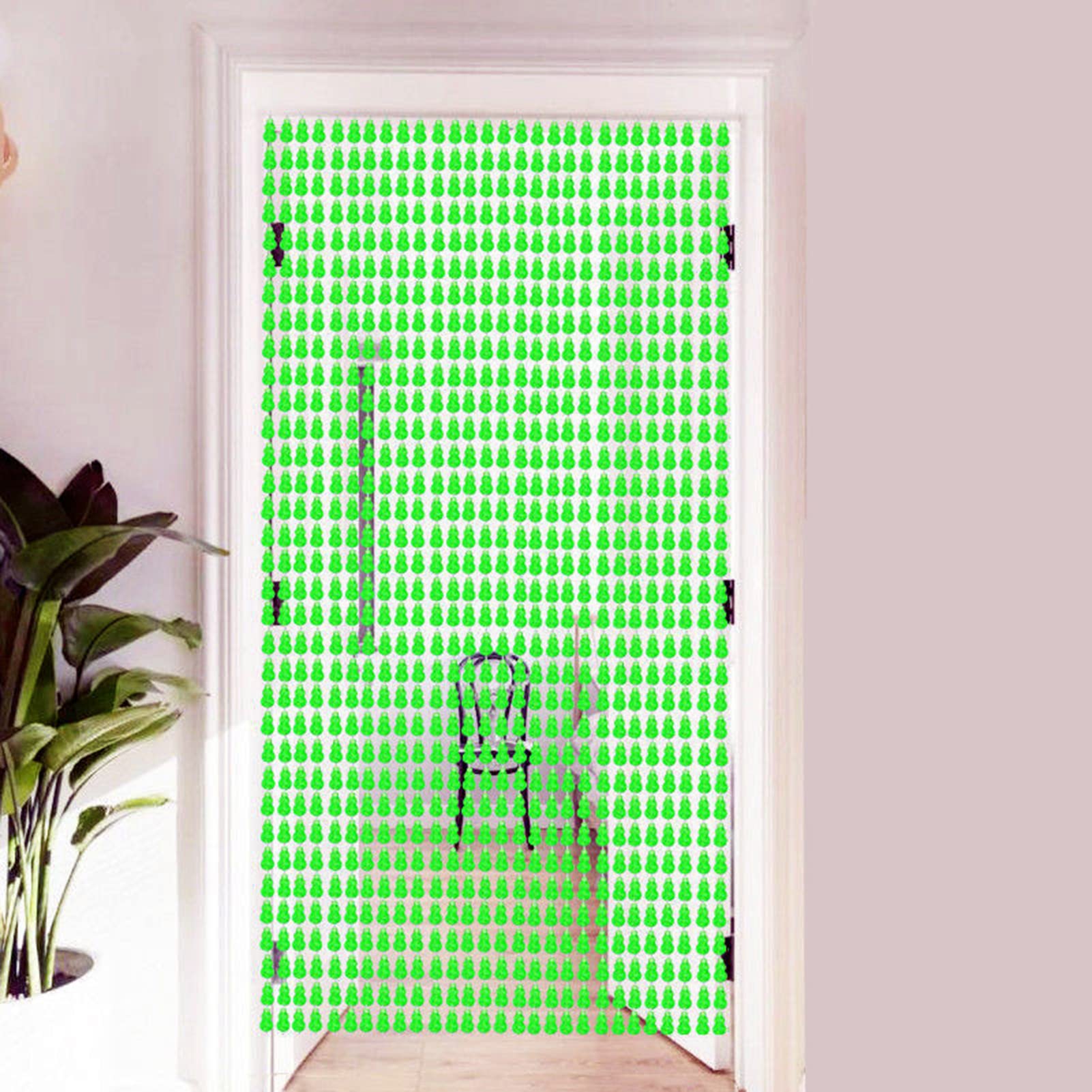 Rideau de porte en perles argentées en verre 80x200 cm pour salon