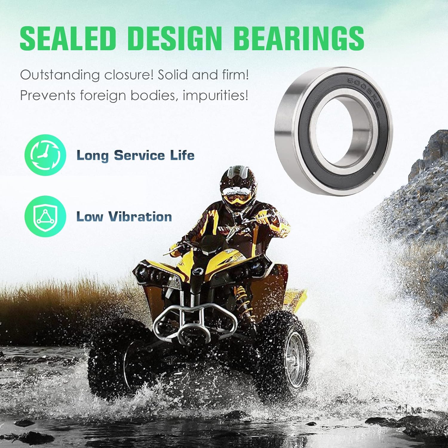 Youxmoto Front Left/Right CV Axle & Wheel Bearing Kit Fit for Kawasaki Mule 2510 3010 4010 4x4 Diesel 2001 2002 2003 2004 2005 2006-2022; 4340 Chromoly Steel CV Axle Drive Shaft