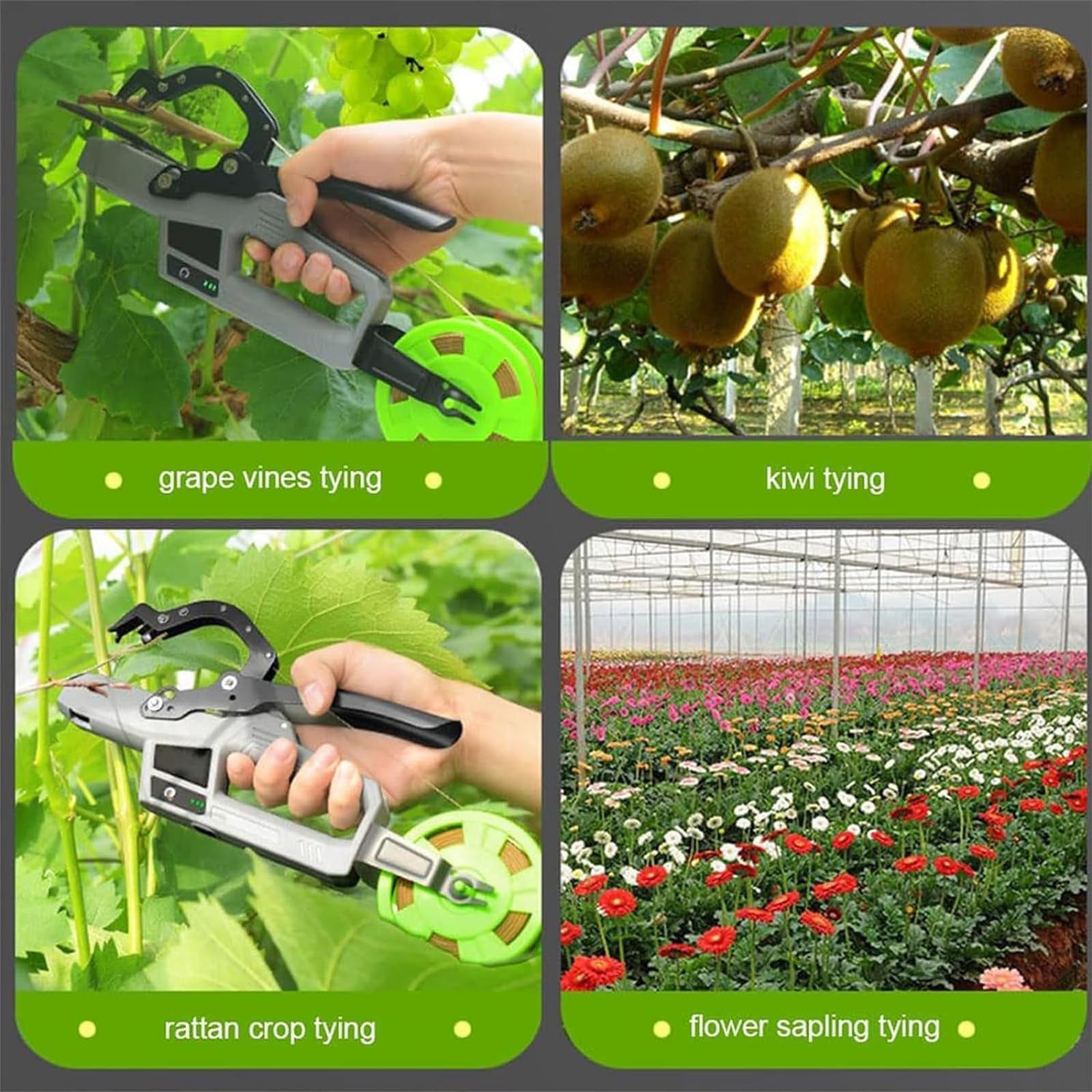 Máquina eléctrica inalámbrica para atar plantas, herramienta inalámbrica para atar ramas, bobinado automático y diámetro de encuadernación de 45 mm, 6000 lazos por carga, para jardinería de verduras y