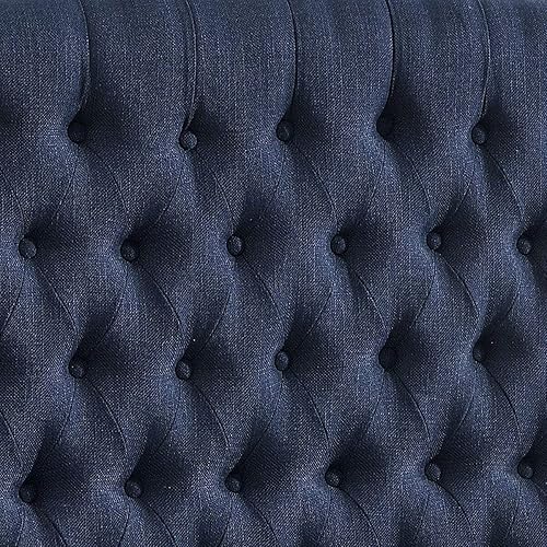 Miniatura 40 de 24KF Cabecera tapizada con terciopelo con diseño de botones capitoné, tamaño Queen/Matrimonial, cómoda, a la moda, acolchada, color rubor