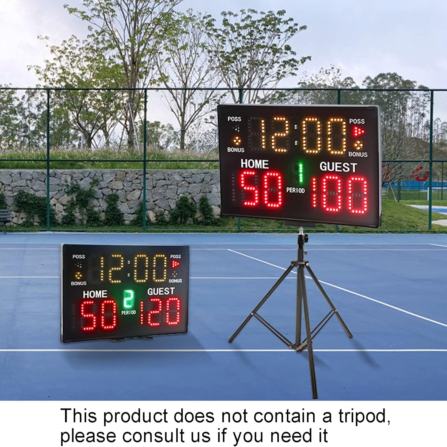 Electronic Scoreboard, Basketball Digital Scoreboard with Remote,Battery Powered Tabletop Game Scoreboard, 75dB Buzzer,Countdown Timer & Score for Games for Football,