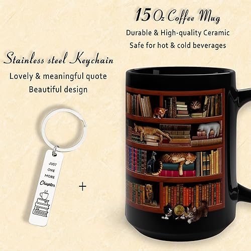 Miniatura 4 de Library Library - Taza de café para amantes de los libros, lectores, libros, cumpleaños, día de la madre, día del padre, taza de la biblioteca de