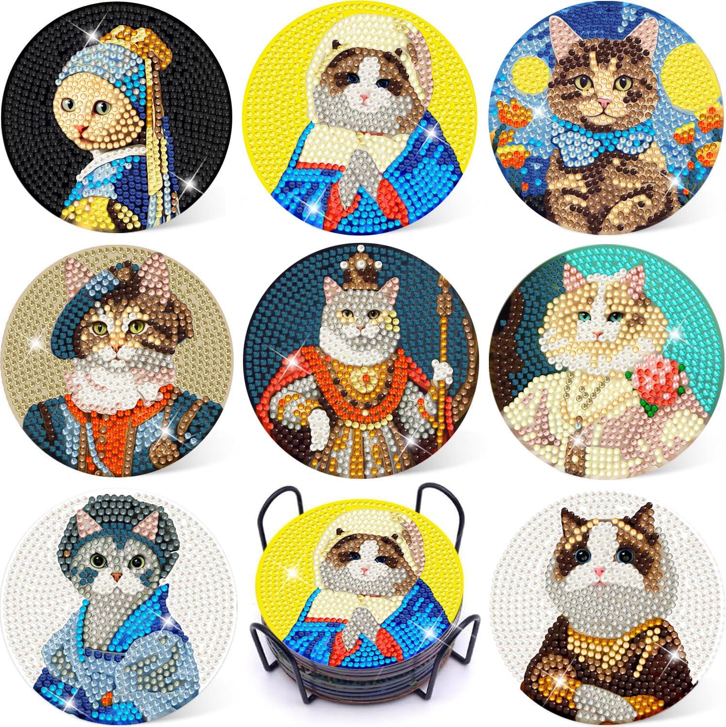 Amazon.com: Puraikcmi 8PCs Diamond Paintings Coasters Kits Set