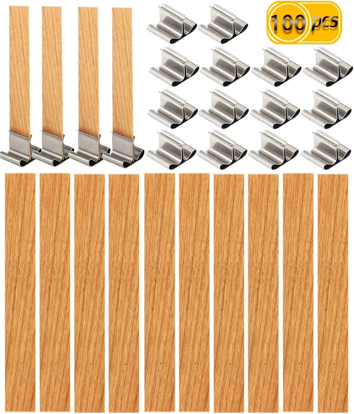 UPlama 100 PCS Wood Candle Wicks