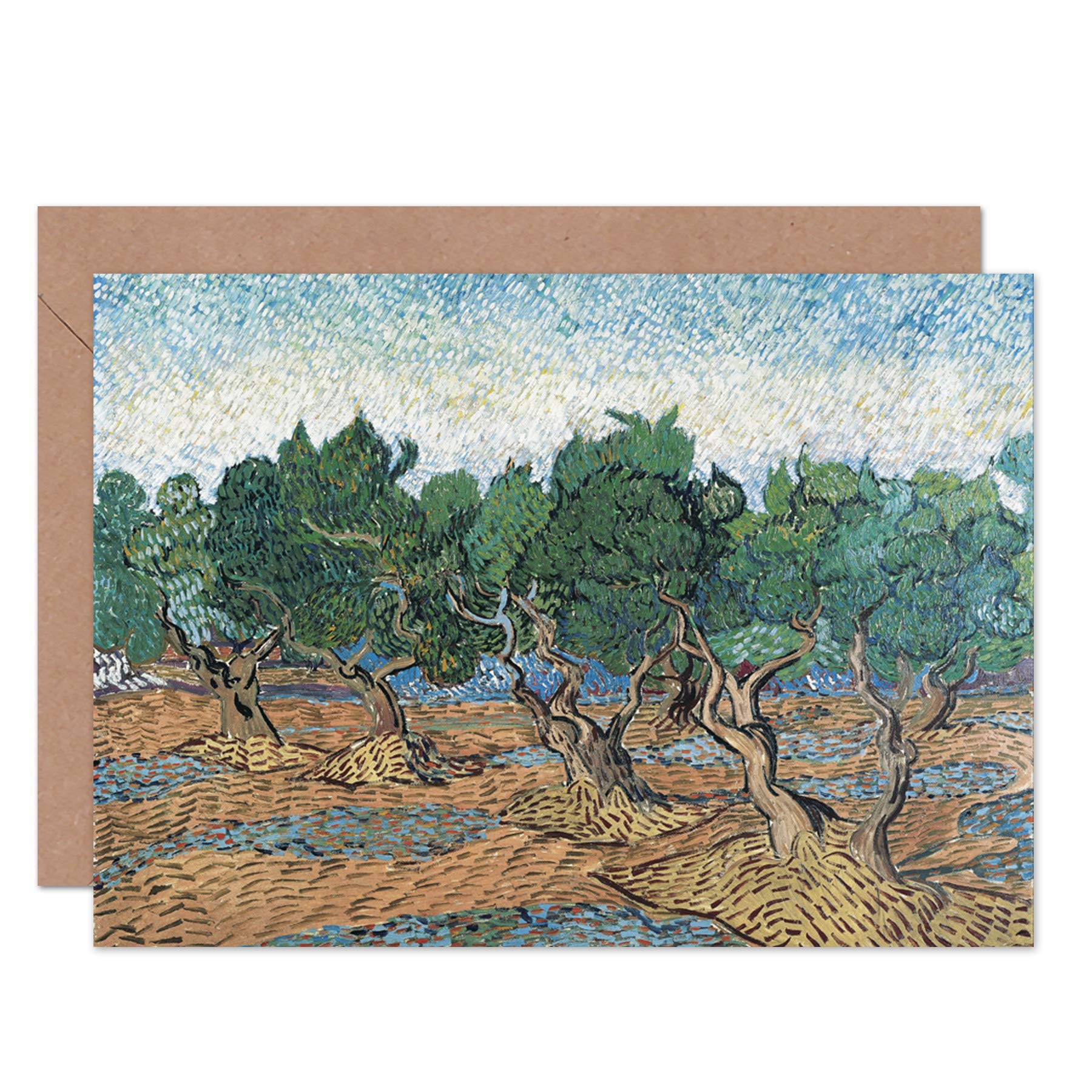 Artery8 Vincent Van Gogh Olive Grove Fine Art Greeting Card Plus Envelope Blank Inside