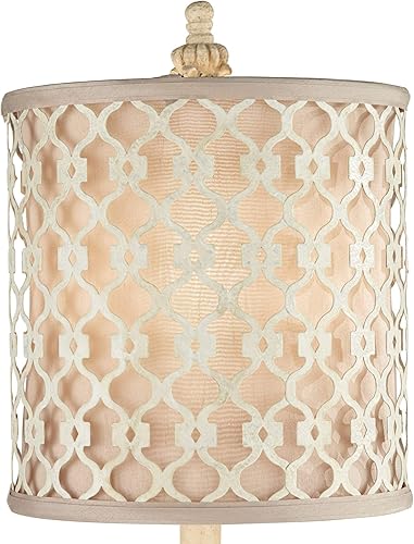 Miniatura 3 de Regency Hill Candelabro francés de 34 pulgadas de alto, estilo bufé, tradicional, juego de 2 lámparas de mesa auxiliares de color blanco marfil para