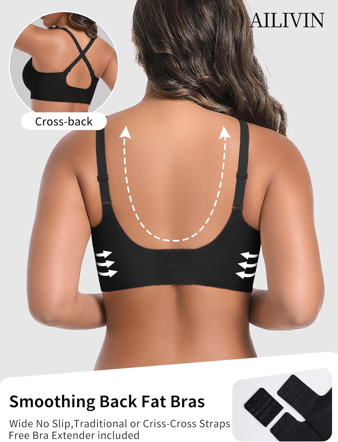 AILIVIN Women's Seamless Bras Wireless Scalloped Push Up Bras Soft No Underwire Comfort Full Coverage Bralettes - Image 3